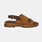 Kadın Kahve Süet Tokalı Sandalet