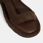 Kadın Kahve Süet Tokalı Sandalet