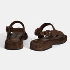 Kadın Kahve Süet Tokalı Sandalet