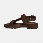 Kadın Kahve Süet Tokalı Sandalet