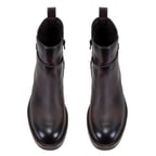 Kadın Kahve Toka Aksesuarlı Deri Bot