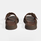 Kadın Kahve Toka Detaylı Deri Terlik 