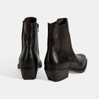 Kadın Kahve Topuklu Deri Bot