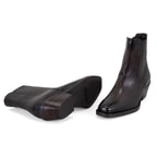 Kadın Kahve Topuklu Deri Kovboy Botu