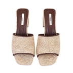 Kadın Kahve Topuklu Hasır Terlik