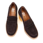 Kadın Kahve Topuklu Süet Deri Loafer