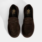 Kadın Kahve Topuklu Süet Loafer