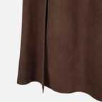 Kadın Kahve Yüksek Bel Midi Boy Süet Etek