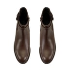 Kadın Kemer Aksesuarlı Kahve Lastikli Deri Chelsea Bot