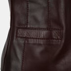 Kadın Koyu Kahve Deri Yelek