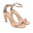 Kadın Krem Rugan Deri Abiye Ayakkabı