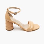 Kadın Krem Topuklu Sandalet 