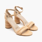 Kadın Krem Topuklu Sandalet 