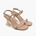 Kadın Krem Topuklu Sandalet