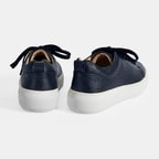 Kadın Lacivert Bağcıklı Deri Günlük Ayakkabı