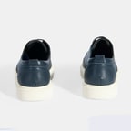 Kadın Lacivert Deri Bağcıklı Spor Ayakkabı