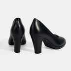 Kadın Lacivert DesaComfort Deri Topuklu Ayakkabı