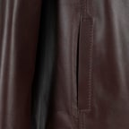 Kadın Lacivert Gömlek Yakalı Deri Ceket