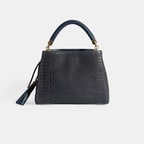 Kadın Lacivert Püskül Aksesuarlı Deri El Çantası