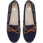 Kadın Lacivert Süet Deri Loafer