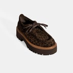 Kadın Leopar Desenli Bağcıklı Günlük Ayakkabı