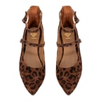 Kadın Leopar Mary Jane Deri Babet