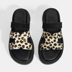 Kadın Leopar Süet Terlik