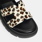 Kadın Leopar Süet Terlik