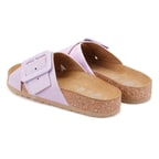 Kadın Lila Ayarlanabilir Süet Deri Terlik