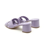 Kadın Lila Kroko Baskılı Deri Terlik