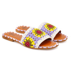 Kadın Lila Triko Örgülü Terlik