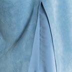 Kadın Mavi Askılı V Yaka Süet Bluz 