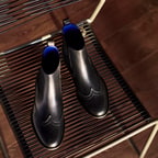 Kadın Mavi Astar Detaylı Siyah Chelsea Bot