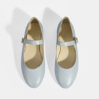 Kadın Mavi Deri Mary Jane Babet