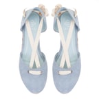 Kadın Mavi Dolgu Topuk Süet Espadril