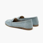 Kadın Mavi Süet Deri Loafer