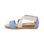 Kadın Mavi Süet Deri Sandalet