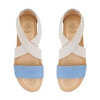 Kadın Mavi Süet Deri Sandalet