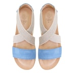 Kadın Mavi Süet Deri Sandalet