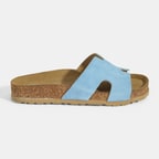 Kadın Mavi Süet Terlik