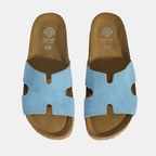 Kadın Mavi Süet Terlik