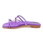 Kadın Mor Parlak Taşlı Terlik