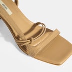 Kadın Nude Topuklu Deri Sandalet