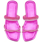 Kadın Pembe Parlak Taş Detaylı Terlik