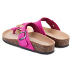 Kadın Pembe Parmak Arası Nubuk Deri Terlik