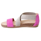 Kadın Pembe Süet Deri Sandalet