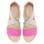 Kadın Pembe Süet Deri Sandalet