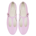 Kadın Pembe T-Bant Mary Jane Deri Babet