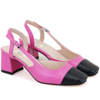 Kadın Pembe Topuklu Deri Ayakkabı