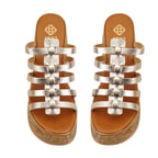 Kadın Platin Dolgu Topuklu Deri Terlik